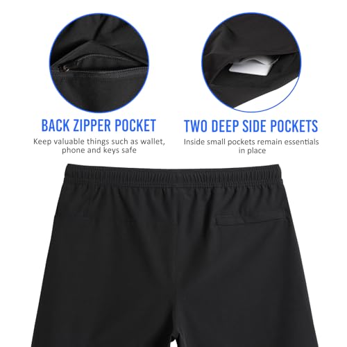 Image of maamgic Mens Workout Shorts 2 in 1 Stretch 5 inch / 7 inch Gym Shorts Running Shorts with Compression Liner Zip Pocket