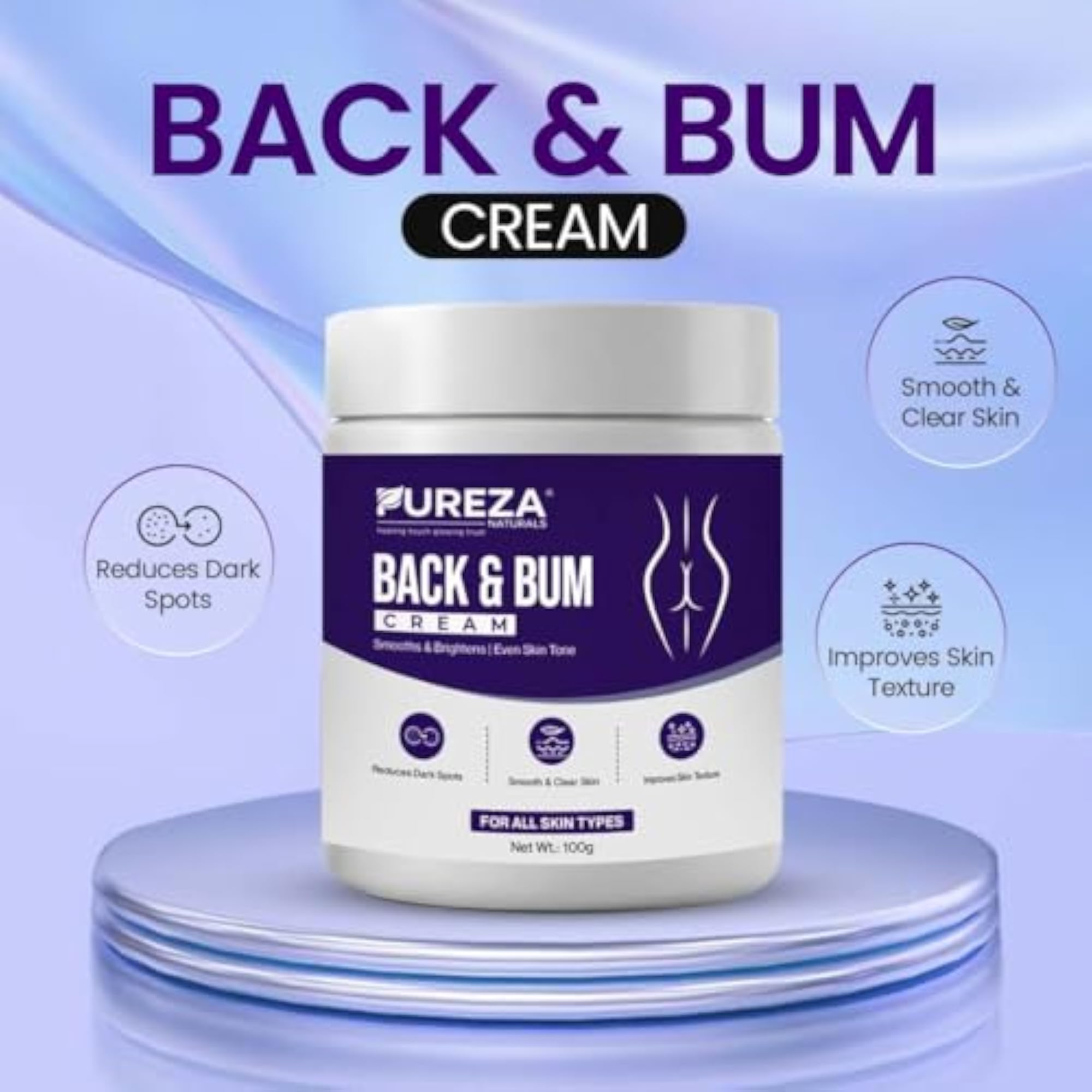Back & Bum Cream, Daily Moisturizing Body Cream