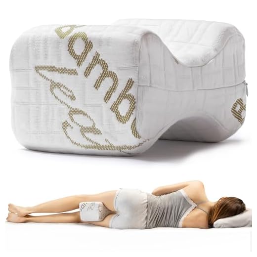 Flowen Almohada Piernas Dormir de Lado Cojin Rodillas y Lumbar Ortopedico Reposapiernas en Espuma Viscoelástica Alivia Dolor de Espalda Soporte Tobillo y Posicionadora Cadera Funda Bambú Antiácaros