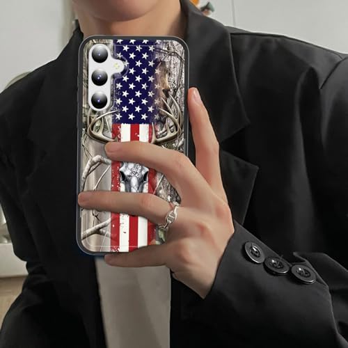 JHYYTUJTYP for Galaxy A55 5G/A35 5G Case,[Military Grade Drop Tested] Heavy-Duty Tough Rugged Shockproof Protective Case for Samsung Galaxy A55 5G/A35 5G 6.6 Inch,American Flag Camo Deer Skull - image 4