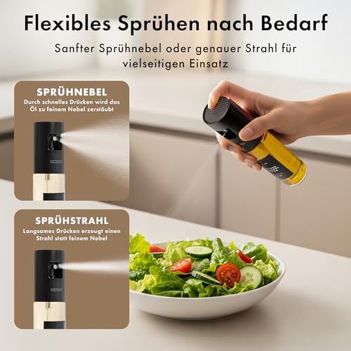 EDELHAUS Ölsprüher Edelstahl & Glas, Öl-Sprühflasche für Speiseöl & Essig – Ansicht 4