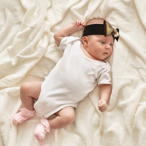 Magic Library Baby Headbands Soft Nylon Hairbands with Stretchy Bows Girls Hair Accessories for Newborn Infant Toddler Kids4