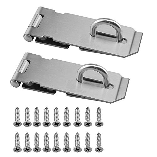 Image of Padlock Hasp 4.2 Inch Safety Door Bolt Gate Latches Padlock Hasp Stainless Steel Brushed Finish Door Buckle Clasp, 2 Pack (2Pack)