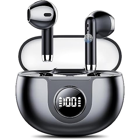 Tiksounds Wireless Earbuds, Bluetooth 5.3 Headphones with 40H Playtime, Hi-Fi Stereo Sound, Wireless Headphones with 4 Mic and LED Power Display, Bluetooth Earbuds Deep Bass Cover