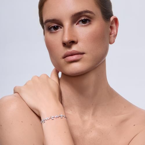 Pure Silver Women's Tennis Bracelets, Sterling Silver Birthstone Link Bracelets for Women, Perfect Gifts for Mom Girlfriend Wife Daughter3