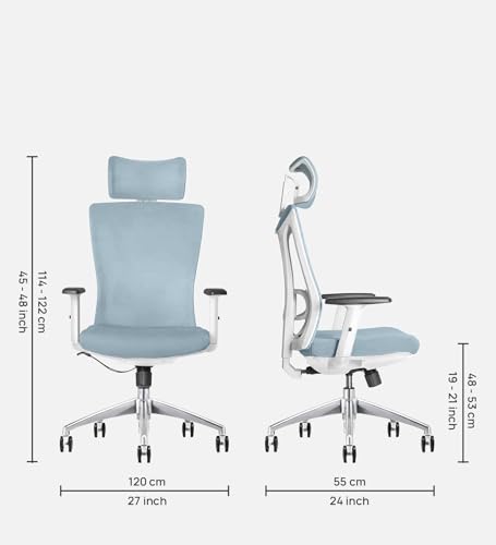 Image of Lakdi The Furniture Co High-Back Office Chair Upholstery Primium Mesh Director & Executive Chair Height Adjustable & Revolving Chair Metal Legs & WheelBase Best offfice Chair -(SSL-608-Swivel Tilt)