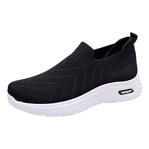 Genérico Zapatos Mujer Comodos Zapatillas Trabajo Mujer Zapatos de Mujer, Calcetines de Malla, Zapatos Informales de un pie, Zapatos de Mujer, Zapatos Deportivos Zapatillas New Mujer (Black, 41)