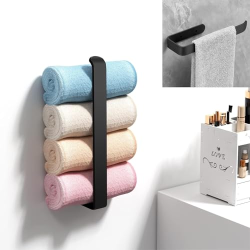 Image of Napkin Hanger for Washbasin | Hand Towel Hanger for Bathroom Accessories | Towel Ring | Napkin Holder -(Black - Powder Coated)-27L x 7.5W x 3H