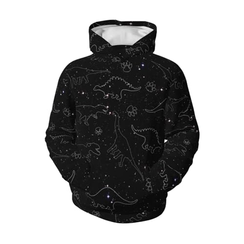 Dinosaurs In The Starry Sky Boy, Girls Sports Shirt Youth Pullover Fashion Hooded Sweatshirt4