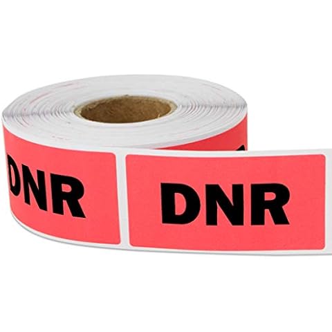 900 DNR Label Stickers, 1 x 2 Inch Do Not Resuscitate Sticker Chart Medication DNR Prescription Labels Veterinary Medical Pharmacy File Folder Medical Rx Vet Tech - 3 Packs of 300 Labels Cover