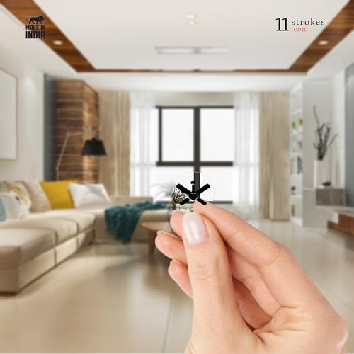 Image of 11 Strokes Black & White Switch Board Stickers for Home - 3 Self-Adhesive Sheets, Switchboard Label Stickers with Black Icons on Clear Vinyl, Decorative Electric Board Cover