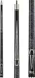 Viper Sinister 58' 2-Piece Billiard/Pool Cue, Black with Cream Points, 21 Ounce