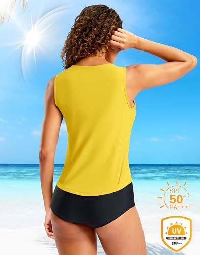 Image of G Gradual Tankini Tops for Women High Neck Swimsuits Swim Top Modest Bathing Suit Swimwear Tank Top only No Bottom