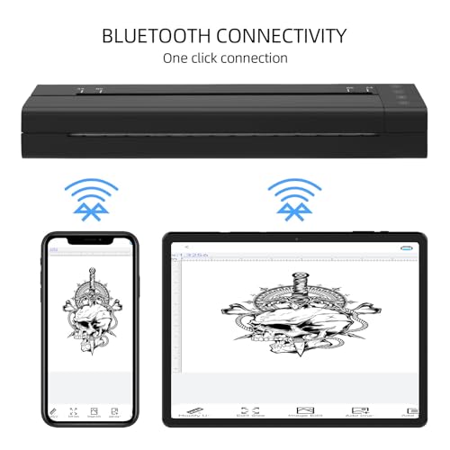 Miniatura 4 de Atomus Mini Impresora Térmica Portátil 2500mah Papel Térmico Y Papel De Transferencia De Tatuajes Impresora De Oficina 113e