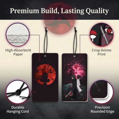 Image of PumpCar 2 pieces Uchiha Itachi Sasuke double-sided hanging Japanese anime vanilla car air freshener Cool anime hanging air fresheners for rearview mirror Car Interior Accessories Household gifts