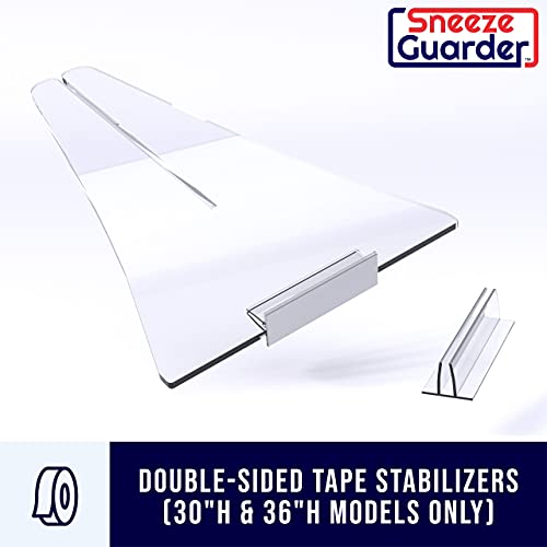 Sneezeguarder | Xl 30”H X 48”L Plexiglass Sneeze Guard For Desk Counter With Double-Side Tape Base Stabilizers | 20+ Sizes | Ships Fast | 48”L X 30”H | 48X30 #TOP5