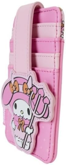 Loungefly Sanrio My Melody Halloween Cardholder - Pink, Cartoon Devil Design, Heart-Shaped ID Slot, 4 Card Slots, Faux Leather, Compact Cardholder for Young Females & Sanrio Fans - Image 3