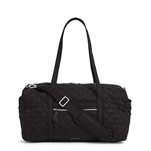 Vera Bradley Women’s Performance Twill Medium Travel Duffle Bag, Black, One Size