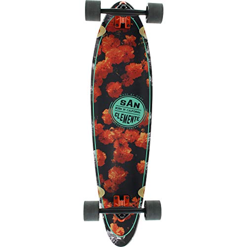 San Clemente Longboards Orange Blossom Squashtail Longboard Complete Skateboard - 9" x 36" San Clemente Longboards Orange Blossom Squashtail Longboard Complete Skateboard - 9" x 36"