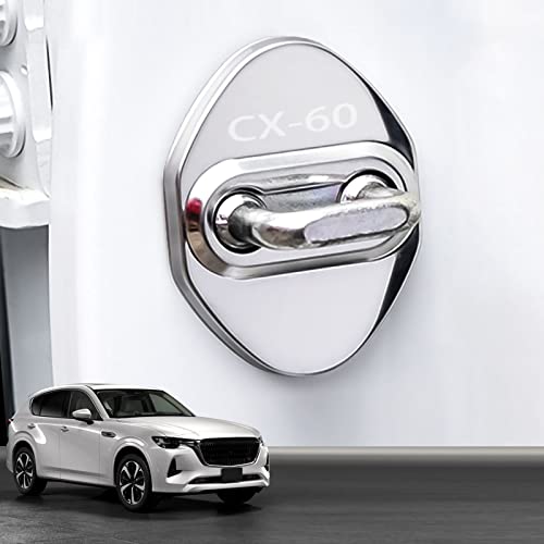 HUDIY(フーディ)ステンレスドアロックカバー 保護バックルカバー 新型CX-60 KH5P KH3P KH5S3P KH3R3P KH系 防錆 防止防塵 ラッチストップ インテリアモールディング ステンレス スチールカースタイリング プ外装カスタムパー