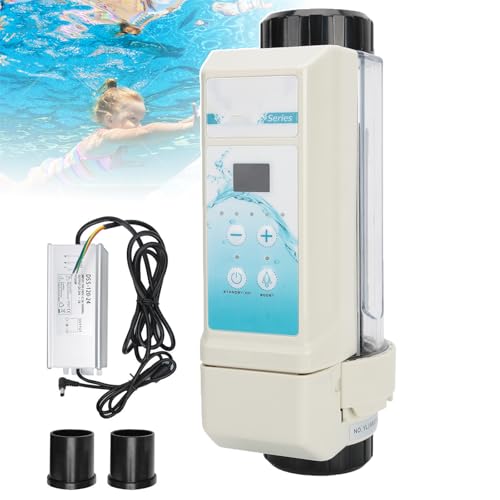Generador De Cloro Salino con Función De Limpieza Automática, Cloración De Agua Salada para Piscinas Enterradas, Tecnología Avanzada De Microcomputadoras. 12g/HR