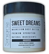 Sweet Dreams Magnesium Emulsified Body Butter, 4 oz., 1 Count | Mango Butter | Premium Magnesium ...