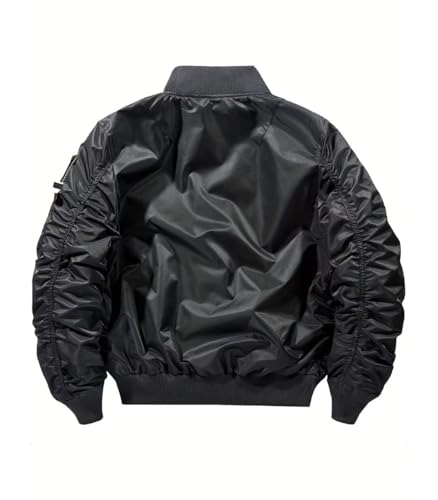 Image of FTIMILD Military Bomber Jacket for Men Casual Windbreaker Jacket Mens Spring and Fall Jacket with Pockets and US Armband