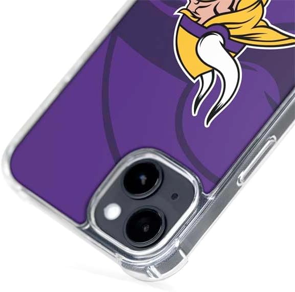 Skinit Phone Case Compatible with MagSafe iPhone 15 - Officially Licensed NFL Minnesota Vikings Double Vision Design