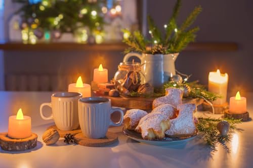 Image of KOABY 100 Pack Flameless Votive Candles, Last 8H+, Warm Yellow Light, No Timer or Flickering