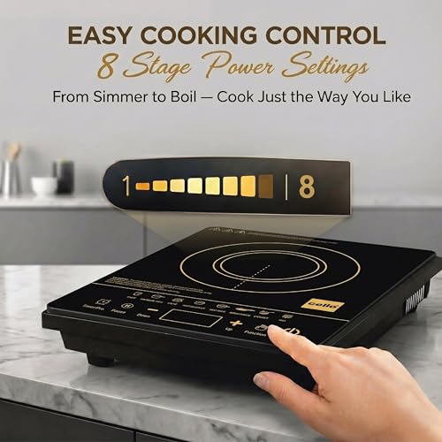 Image of CELLO Blazing Prime Induction Cooktop Stove 2100 Watts Black | Crystal Glass Top Plate, Smart Touch Control, 7 Preset Menu, Smart Pause Function & Over Heat Protection, Easy to Clean | 1 Year Warranty