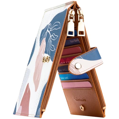 Image of Travelambo RFID Wallet Women Large Size Bifold Multi Card Wallet Case with Zipper Pocke Credit Card Holder for Women
