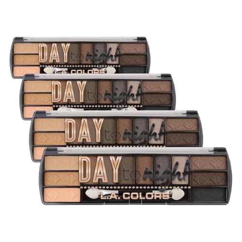 Image of L.A. COLORS Day To Night 12 Color Eyeshadow Palette, Daylight, 0.28 Oz (Pack of 4)