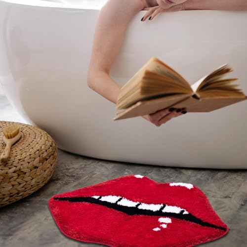 Image of AAZEEM Mat Rugs Non-Slip Abstract Bath Rugs Cute Mat Washable for Tube|Rectangular Door Mat for Home |Drawingroom |Easy Clean Indoor and Outdoor Floor Mat |Super Absorbent |Red|16 inchx24 inch & 20 inchx32 inch |