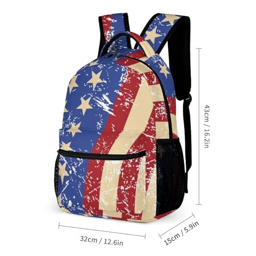 Vintage United States Flag Funny Backpack Set Lunch Bag Pencil Case Makeup Bag 3 in 1 for Men Women Travel2