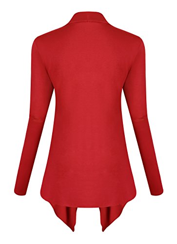 Image of Urban CoCo Women's Drape Front Open Cardigan Long Sleeve Irregular Hem
