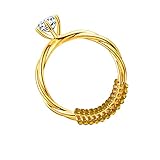 Ring Sizers for Loose Rings,Ring Adjuster for Loose Rings Women Men Rings Guards,Gold Silicone Ring Tightener,Invisible Metal Ring Reducer Spacer 3 Sizes Round & Flat Spiral 15pcs