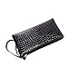 YZ Crocodile PU Leather Clutch Coin Purse Bag with Wrist Strap for Woman (Black)