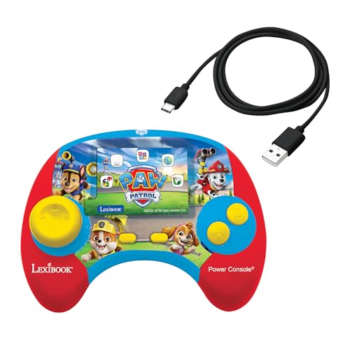 Lexibook, Power Console Die Paw Patrol – Lernspielkonsole zweisprachig Französisch/Englisch mit 100 Aktivitäten, JCG100PAi1LXB, 12 cm x 16,2 cm x 6 cm