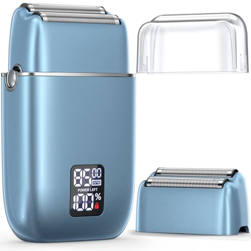 Electric Foil Shavers for Men,Upgraded 3-Speed Electric Razor, Double Floating Blade IPX7 Waterproof Wet/Dry LED Display USB Rechargeable
