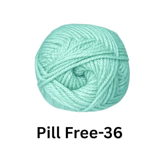 Image of VCR Powder Blue Yarn, Pill-Free Soft Knitting Yarn, 100 Grams Hank, 263 Meters Length, Low-Pill Acrylic Yarn, Soft Crosia Threads, Pack of 1, Suitable for Beanies, Caps and Gloves