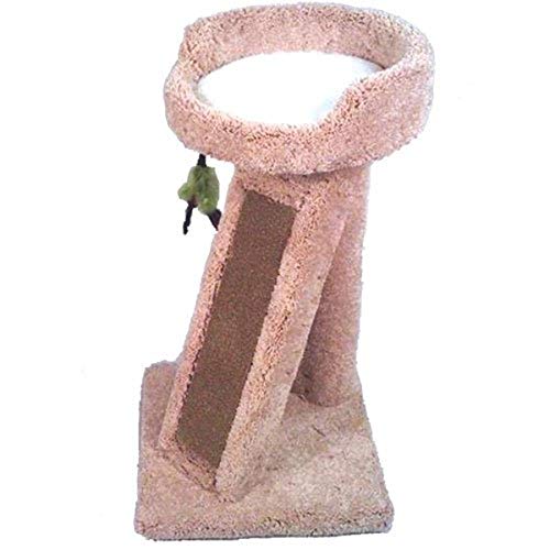 North American Pet Classy Kitty Nap and Scratch Cat Pedestal Bed with Cardboard Scratching Post, 28.5