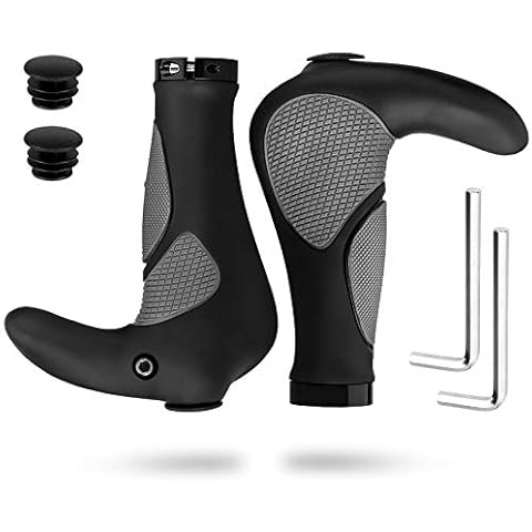 Simpeak Ergonomic Bicycle Handlebar Grips with Bar Ends Cover