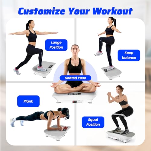 Image of Vibration Plate Exercise Machine, 10 Auto Programs & 10 Manual Levels Vibration Platform for Weight Loss /Lymphatic Drainage, 450lbs Capacity Vibration Board with Resistance Bands for Full Body Workout