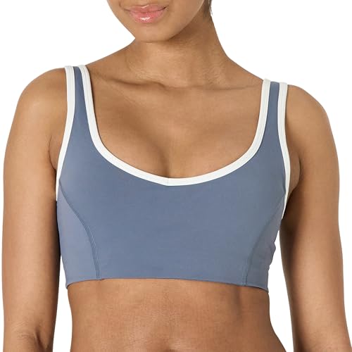 Image of Amazon Essentials Women's Active FormFlex Buttery Soft Light Support V-Neck Sports Bra with Contrast Trim