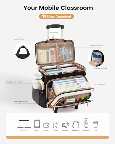 LOVEVOOK Rolling Teacher Bag