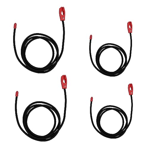Lekarf Adjustable Bungee Cords, 4PC Pack Include 2x24 inch, 2x48 inch with Organized Tape, GS Certified Self Bite Bungee Ropes for Luggage Security