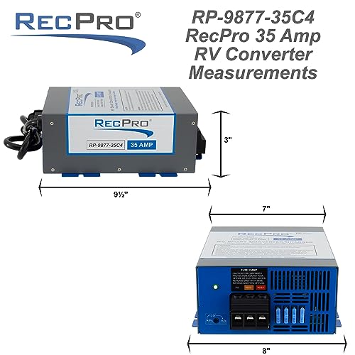 Image of RecPro 35 Amp RV Power Converter & Battery Charger | 4-Stage Charging