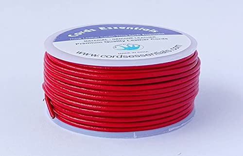 Cords Essentials Round Genuine Leather String Cord, Rope for Jewelry Making Necklaces, Bracelets, Kumihimo Braiding, Wraps - Image 4