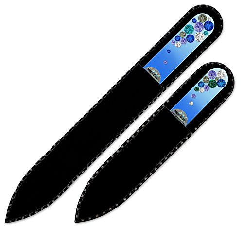 Geschenke für freundin - Mont Bleu Set bestehend aus 2 Glasnagelfeilen von Hand dekoriert mit Swarovski Elements… – Bild 3