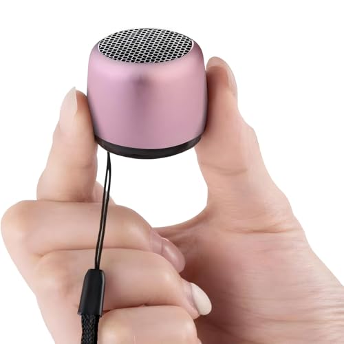 YXYKODM Best Mini Portable Bluetooth Speaker with HD Sound & Bass I Smallest Wireless Bluetooth Speakers for Phone/PC/Tablet I Photo Selfie Button Answer Phone Calls I Cute Tiny Speaker (Rose Gold)